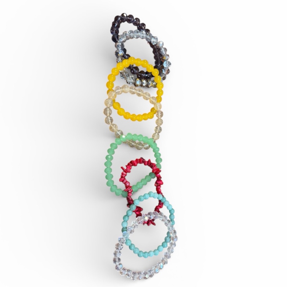 Colorful Beaded Bracelet Set 0f 10